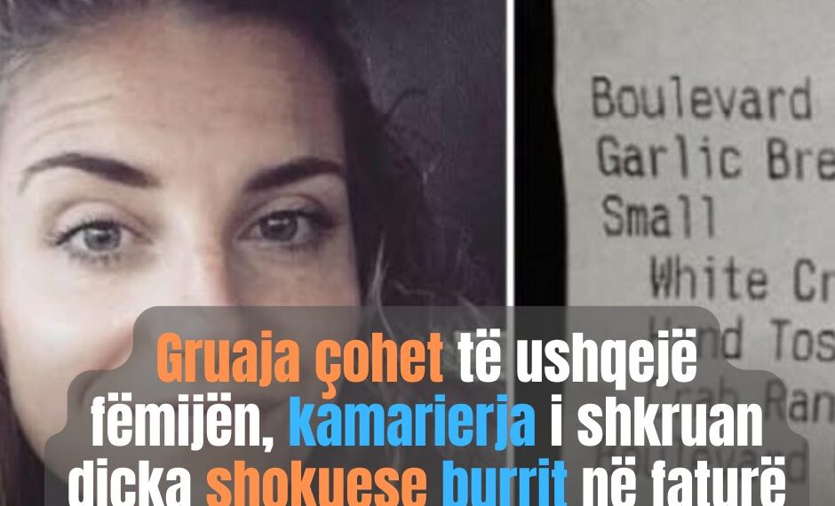 Gruaja çohet të ushqejë fëmijën, kamarierja i shkruan diçka shokuese burrit në faturë