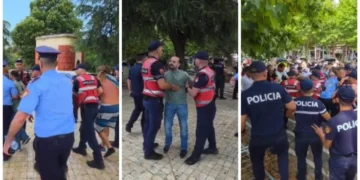 Rëndohet situata para Kuvendit! Shoqërohet në polici Dritan Goxhaj dhe protestues të tjerë..