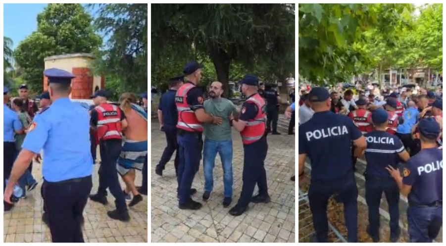Rëndohet situata para Kuvendit! Shoqërohet në polici Dritan Goxhaj dhe protestues të tjerë..
