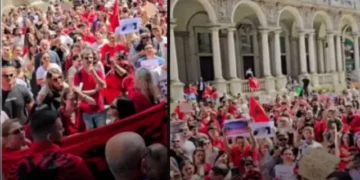 VIDEO/ Protesta shtrihet në Diasporë, shqiptarët mbushin sheshin në Milano