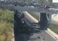 Aksident i rëndë në Unazën e Madhe të Tiranës, betonieria bie nga ura (VIDEO)