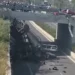 Aksident i rëndë në Unazën e Madhe të Tiranës, betonieria bie nga ura (VIDEO)